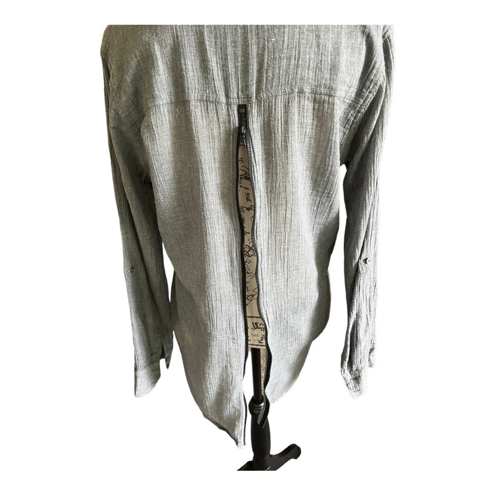 SAM Edelman zipper back long sleeve button down top size small 100% cotton - Picture 3 of 8